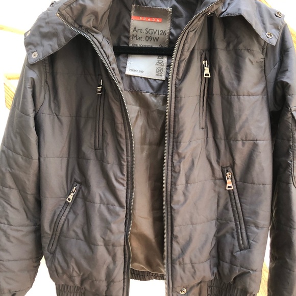 Prada Jackets & Blazers - Prada Black Quilted Hooded Puffer Jacket